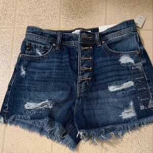 Kut from the Kloth Dark Blue Distressed Jean Shorts